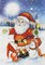 Complete counted cross stitch kit - greetings card "Santa Claus" 6245